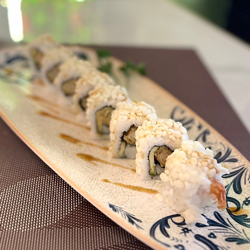 Uramaki  langostino frito ( 8 unidades)